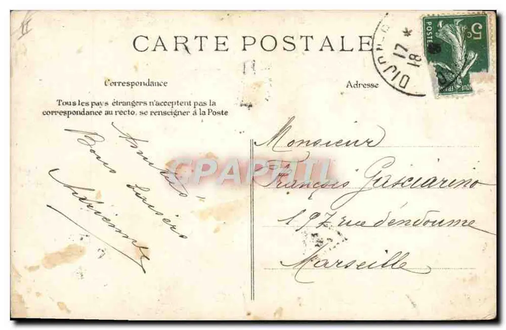 Scène de pêche sur un pont — Oh ! la belle Carpe ! — éditeur non visible - Verso