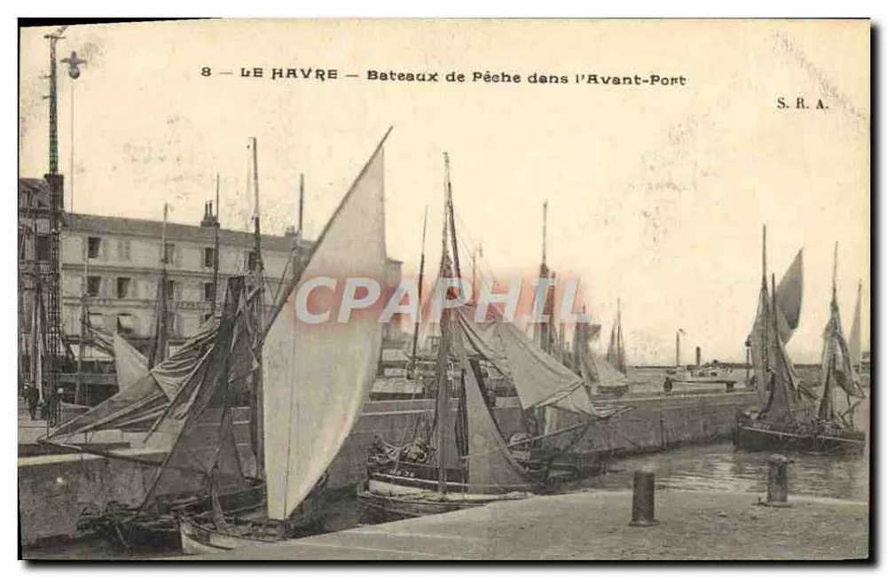 Le Havre — Fischboote im Avant-Port — S. R. A. - Vorderseite