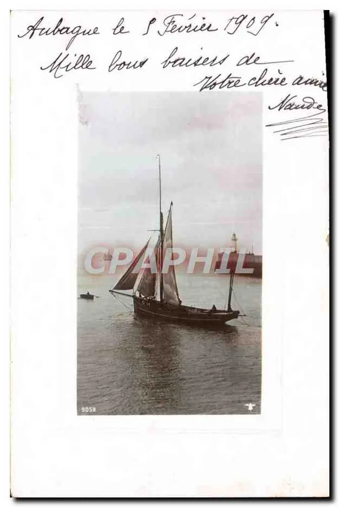 Aubagne — Vista de um barco a vela — Graphphil n°9058 - Frente