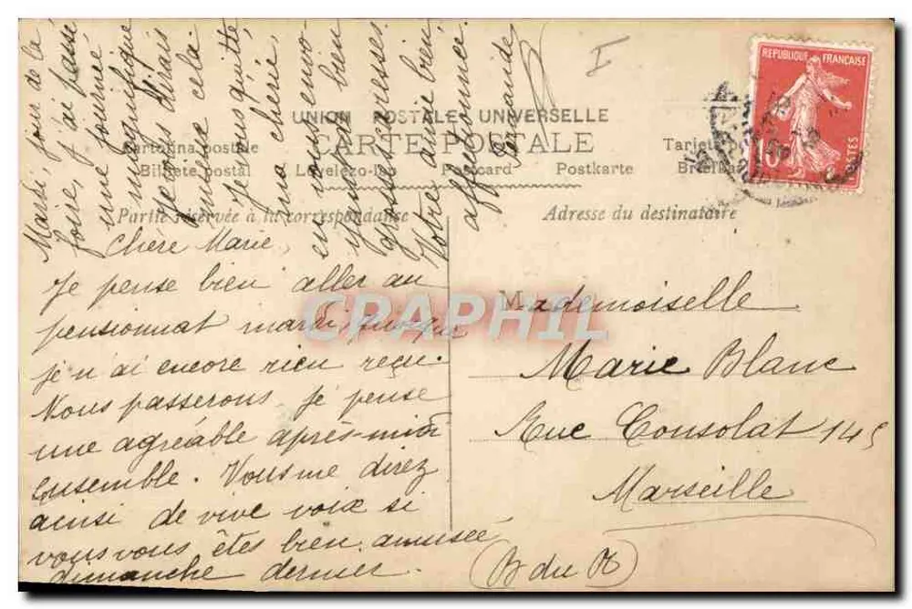 Aubagne — Vista de um barco a vela — Graphphil n°9058 - Verso