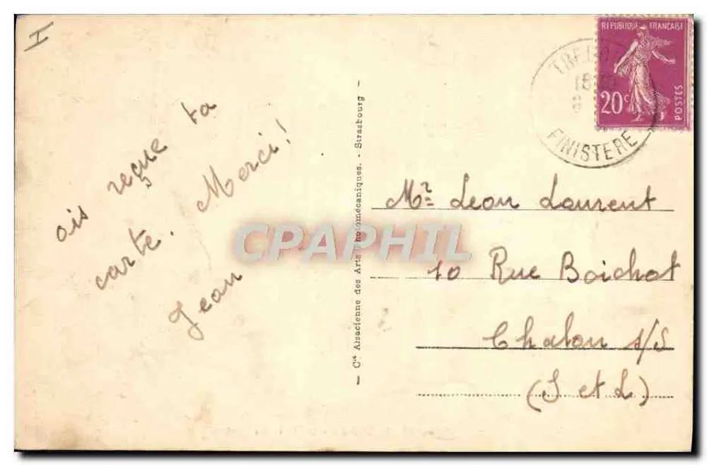Tréboul - Ein Stück des Hafens — Verlag Cie Alsacienne des Arts Phonographiques, n° 27 - Rückseite