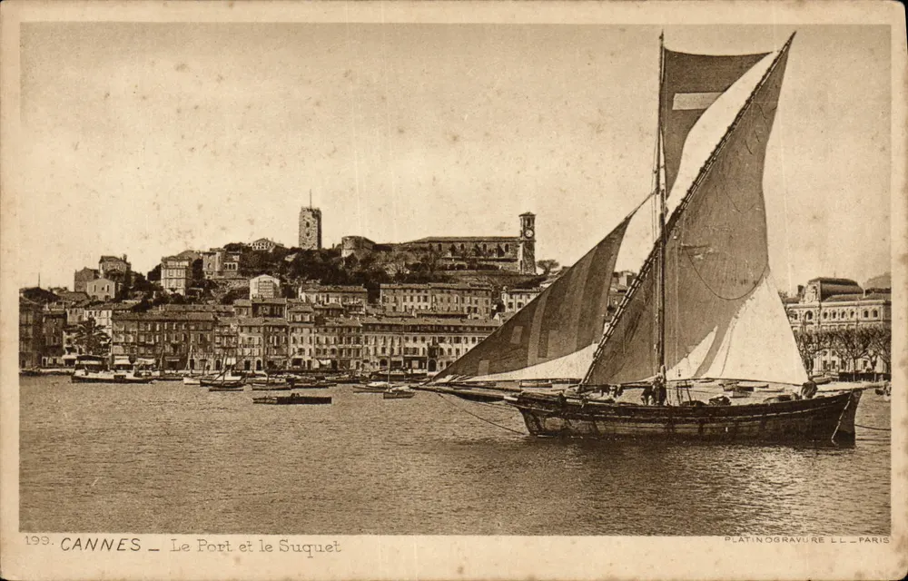 CANNES — Der Hafen und der Suquet — PLATINOGRAVURE LL - PARIS - Vorderseite