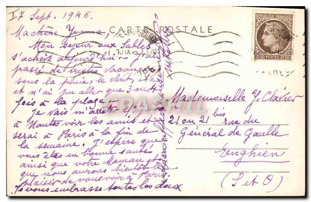 Les Sables d'Olonne (Vendée) — Der Kanal und die Arundel-Turm — A.B. - Rückseite