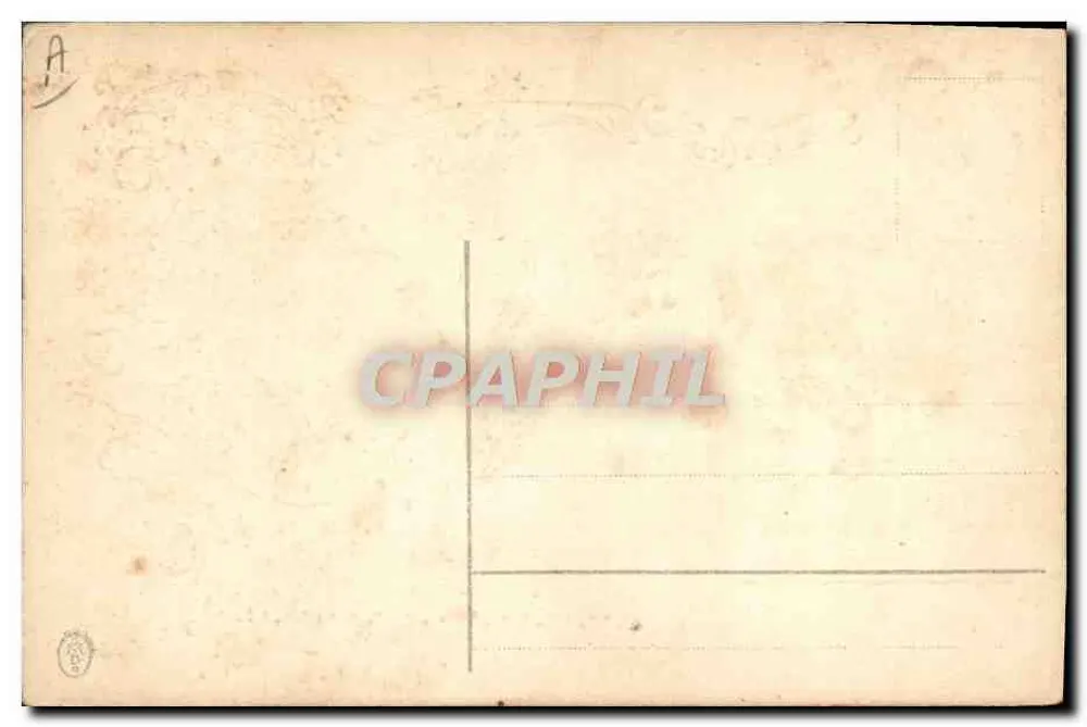 Recém-nascido em um berço decorado — cartão de nascimento — editor não identificado, número de série não visível - Verso