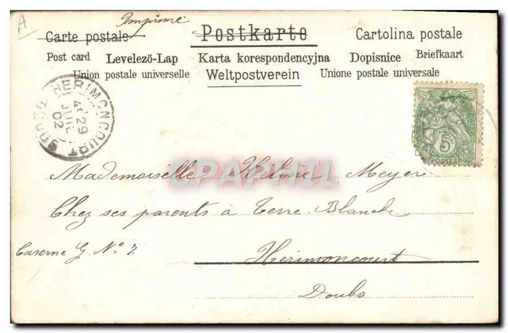 Mädchen verwandelt in eine Schmetterling — A.S.M. B. N° 104 — Verlag A.S.M. B. - Rückseite