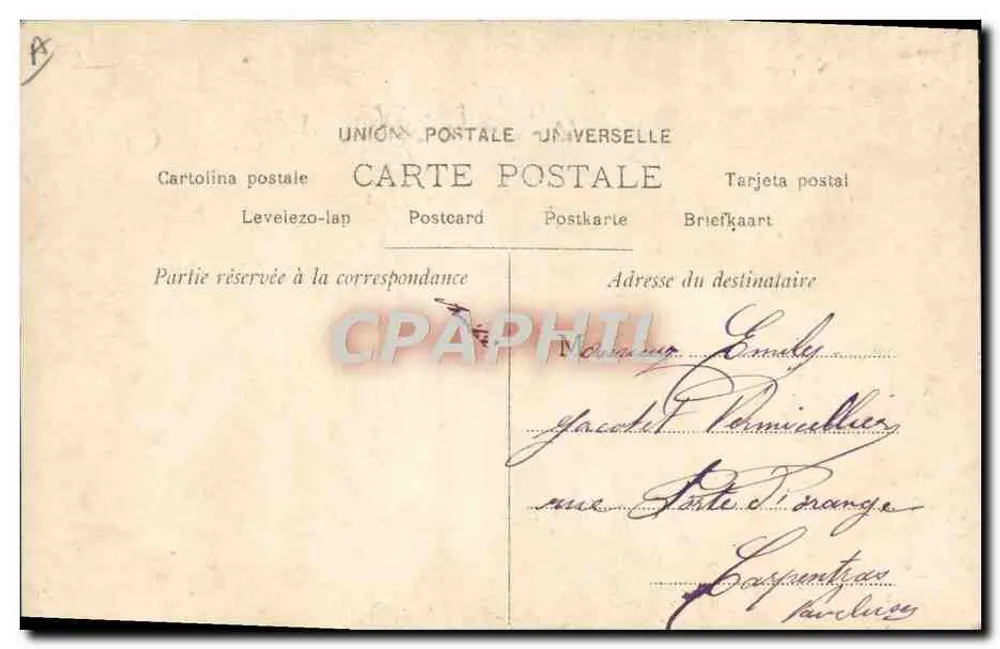 Junge Frau in rosa Kleid sitzt unter Blumen — mit Schmetterling — Verlag Rauthayer, Nr. nicht sichtbar - Rückseite