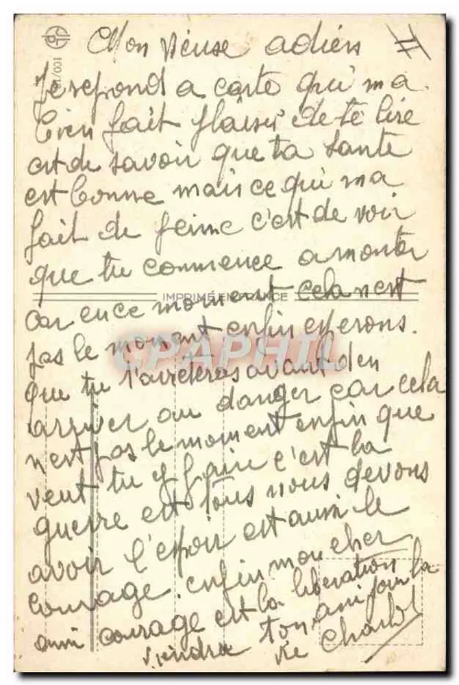 Due soldati buffoneschi sotto la pioggia — disegno umoristico — editore stampa in Francia - Verso