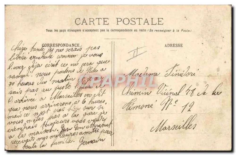 Der Express der Klasse — Abfahrt am 2. September nur für Männer der Klasse — E.R. PARIS (Geschütztes Modell Nr. 44877) - Rückseite