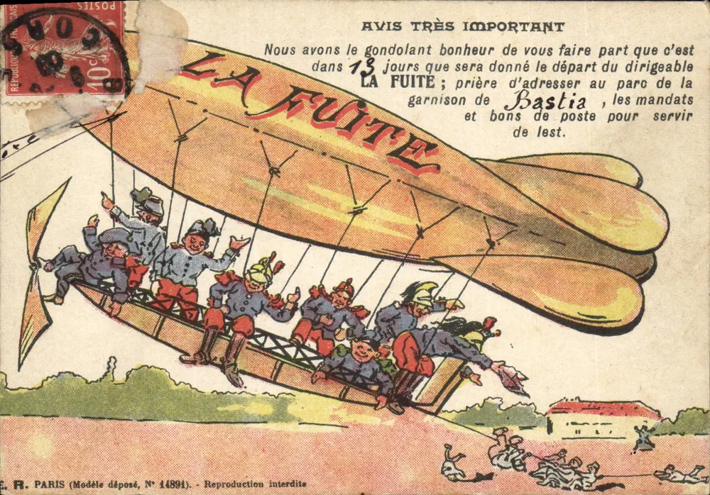 Luftschiff La Fuite — Abreise aus Bastia — Verleger R. PARIS, Nr. 14891 - Vorderseite