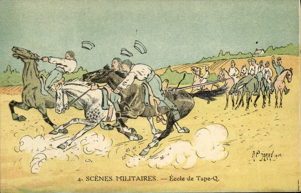 Militärszenen — Schule von Tape-Q — A.P. JERRY 1912 - Vorderseite