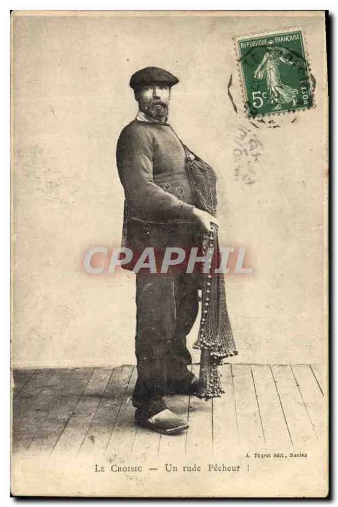 Le Croisic — Um Pescador Rude! — A. Thoret editor, Nantes - Frente