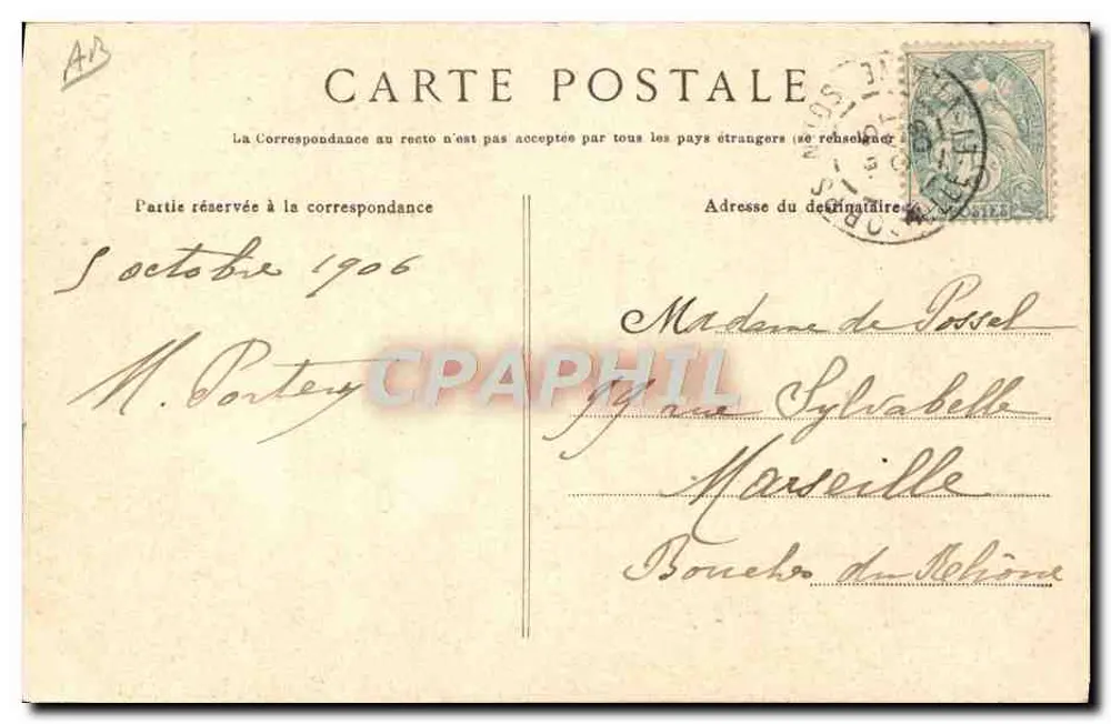 Morlaix — Alte Wasserträgerin, die eine Pfeife raucht — Sammlung VILLARD Calmjon - Rückseite