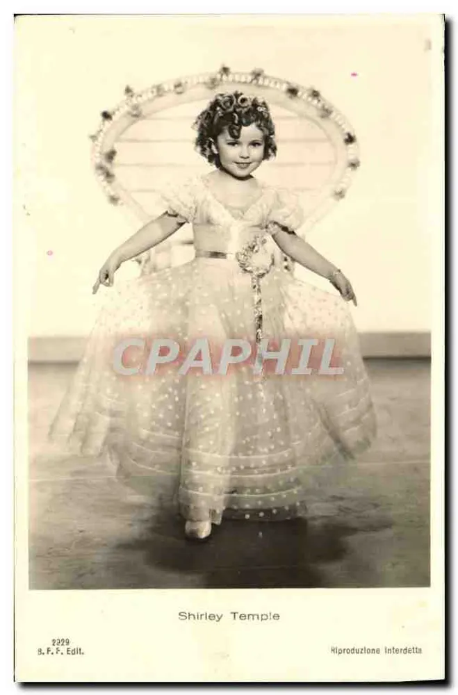 Shirley Temple — pequena dançarina em vestido de bolinhas — S.F.F. Edit. n°2329 - Frente