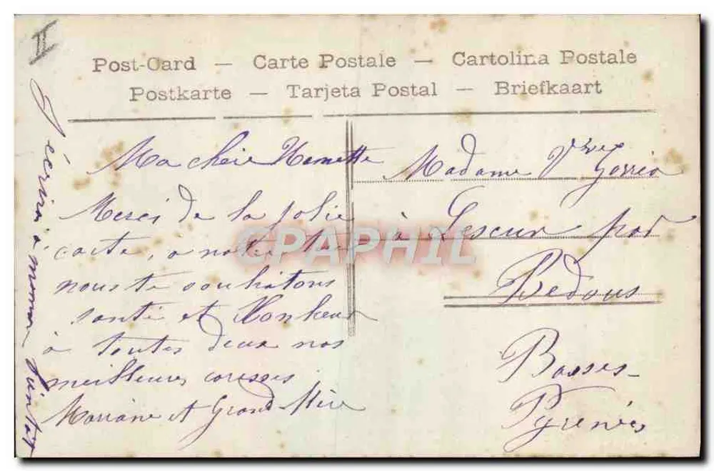Kleine Mädchen spielt mit einem Telefon — Île-de-France — anonymer Verlag Nr. 4055 - Rückseite