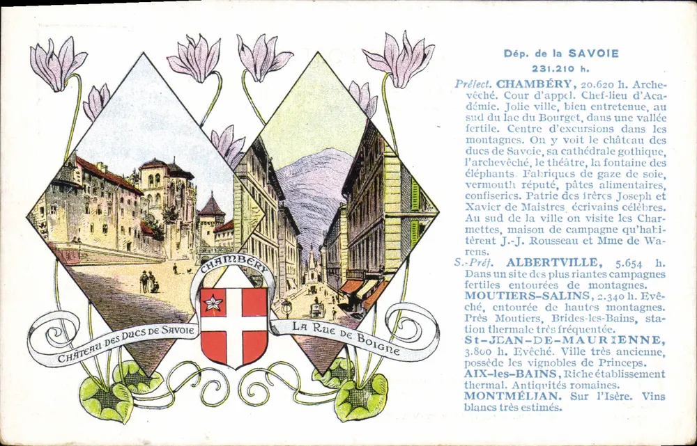 Chambéry — Castelo dos Duques de Saboia, Rue de Boigne — Edição especial Pastilles Valda - Frente