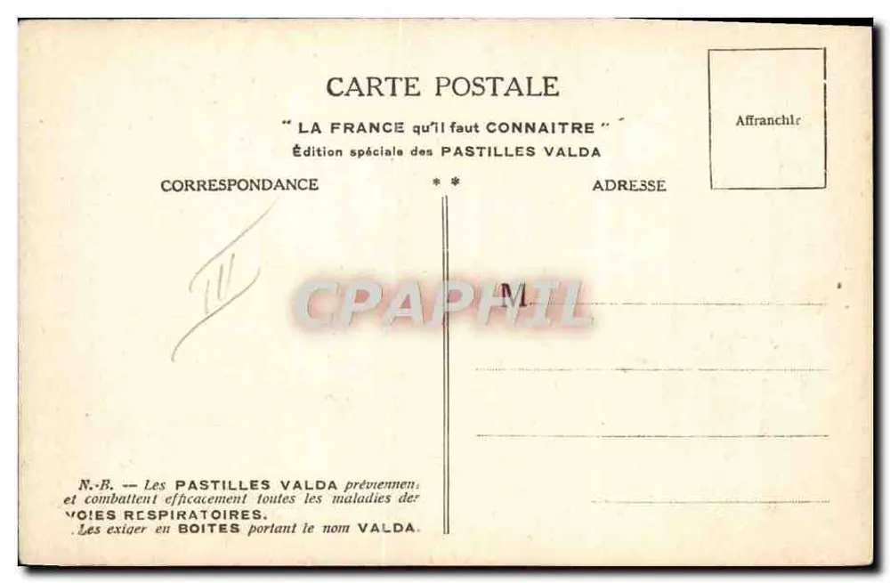 Chambéry — Castelo dos Duques de Saboia, Rue de Boigne — Edição especial Pastilles Valda - Verso
