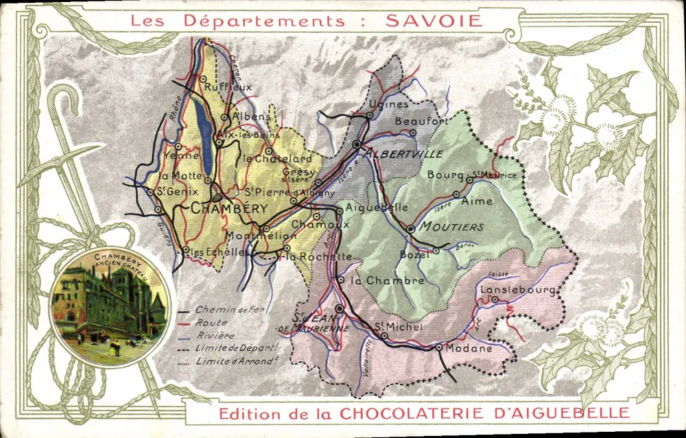 Savoie — Die Departements: SAOVOIE — Ausgabe der CHOCOLATERIE D'AIGUEBELLE - Vorderseite