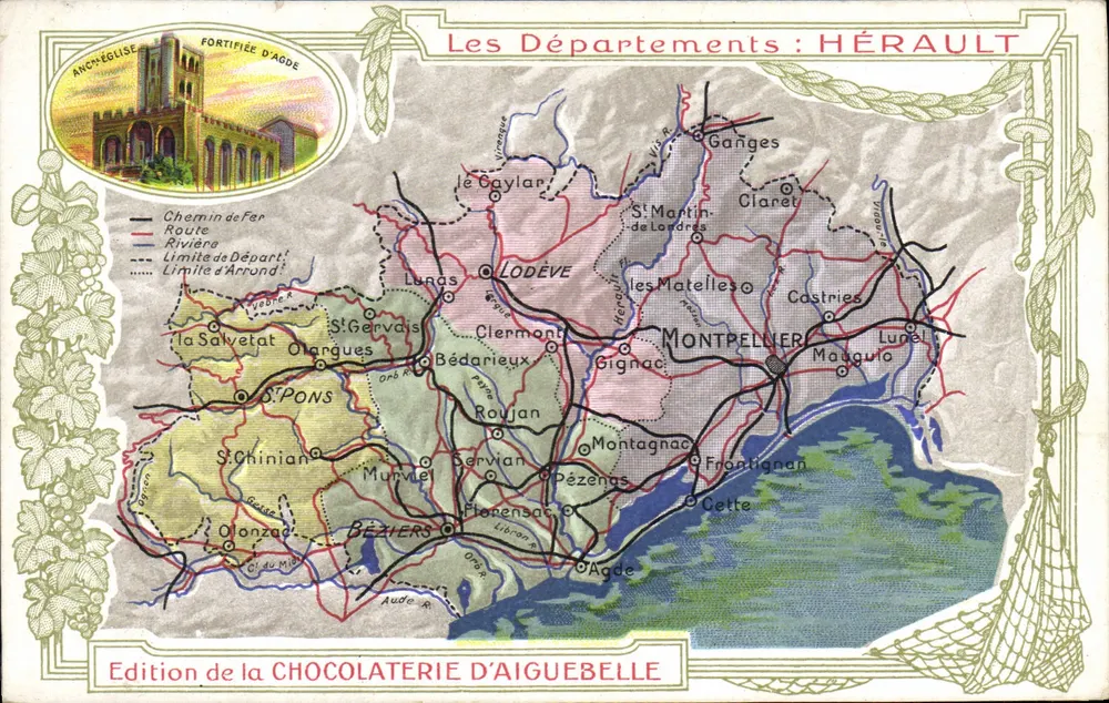 Die Departemente: HÉRAULT — Ausgabe der CHOCOLATERIE D'AIGUEBELLE - Vorderseite