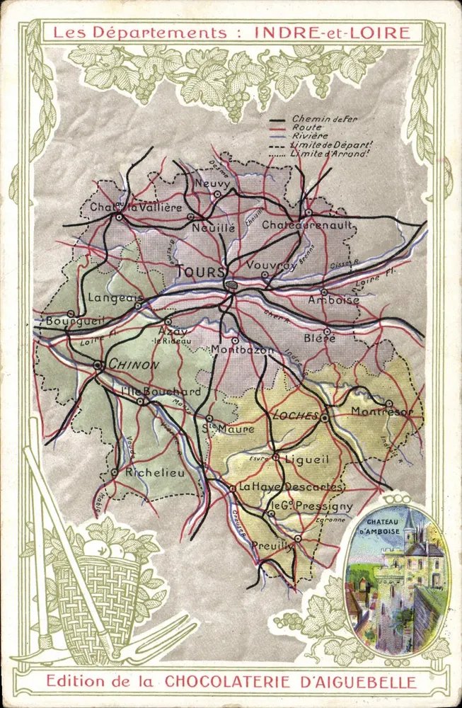 Departement Indre-et-Loire — Tours — Ausgabe der Schokoladenfabrik Aiguebelle - Vorderseite