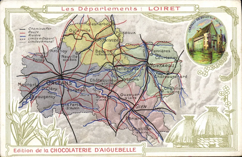 Die Departements: LOIRET — Ausgabe der CHOCOLATERIE D'AIGUEBELLE - Vorderseite