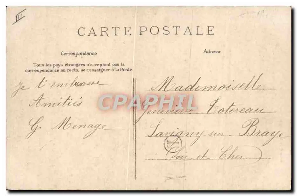 Le Passeur — scena rzeki w Savigny-sur-Braye — wydawca nieznany - Rewers