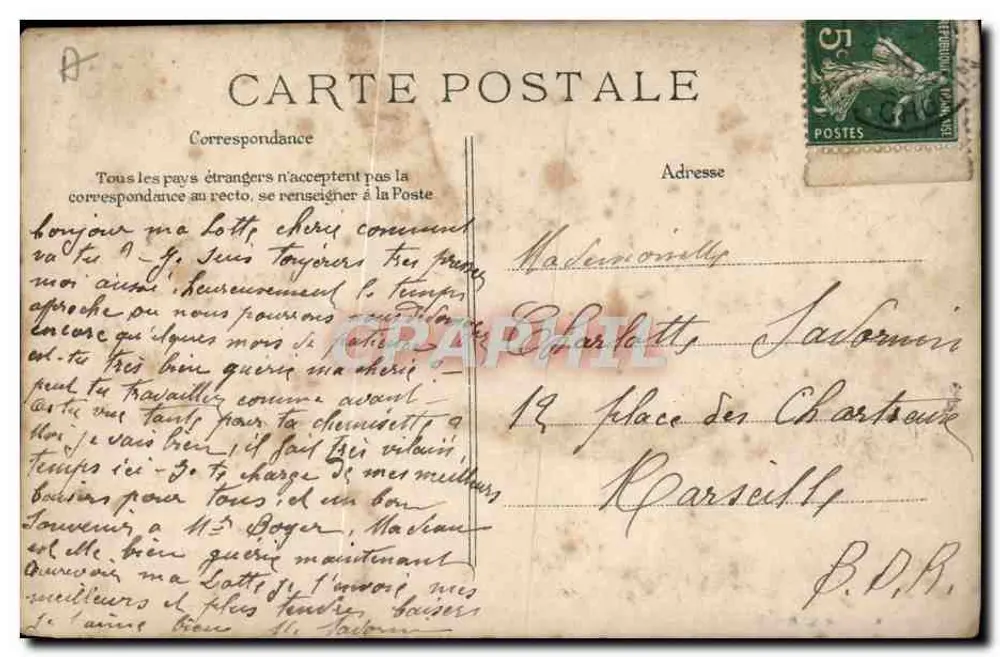 Les Oléaneuses — Femmes cueillant des herbes dans un champ — Éditeur : C.E.L.D. (imprimé en bas à droite) - Verso