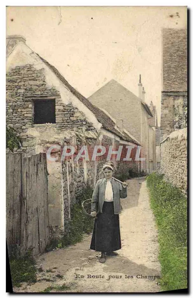 Mulher a caminho para os campos — En Route pour les Champs — C. Malaval fot. Ed. Paris, N° 48 - Frente