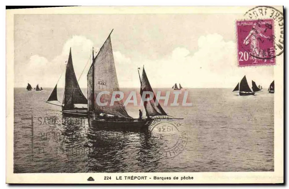 Le Tréport - Barcos de pesca — série 224 — C° dos Arts Photomécaniques - Frente