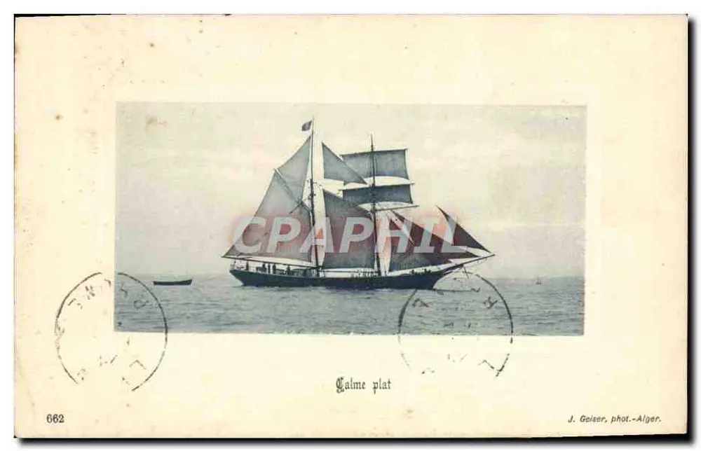 Calme plat — J. Geiser, fot.-Alger, n° 662 - Frente
