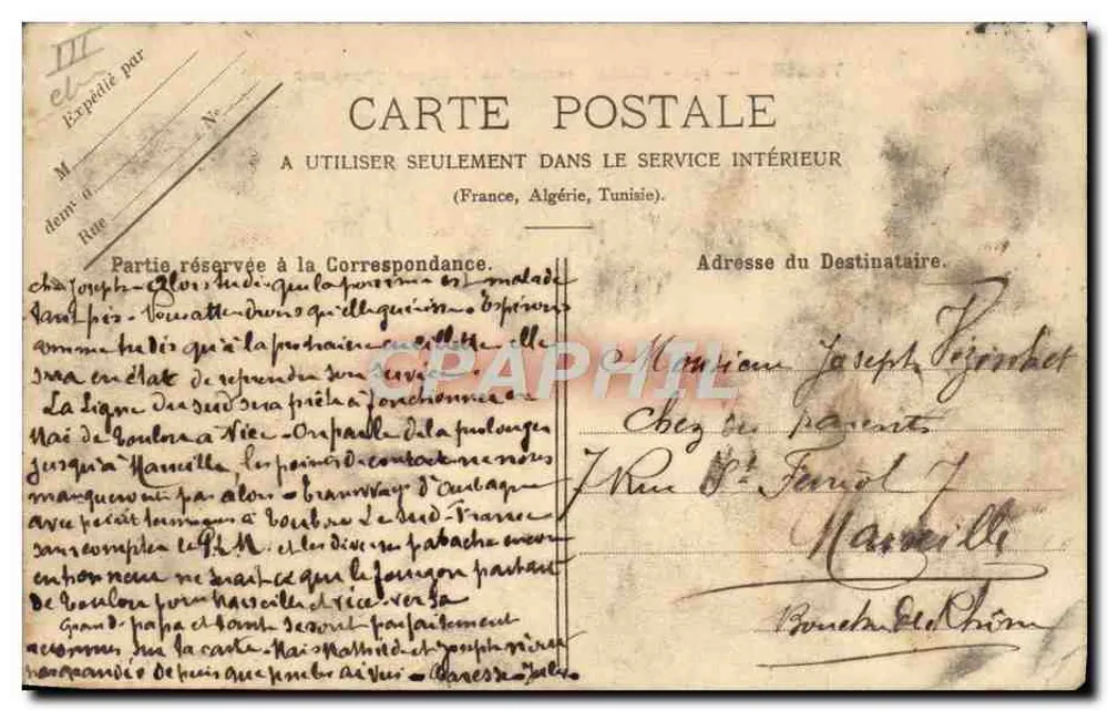 Toulon — Goélette, die zum Hafen in großer See zurückkehrt — Verlag: Châtel, Toulon - Rückseite