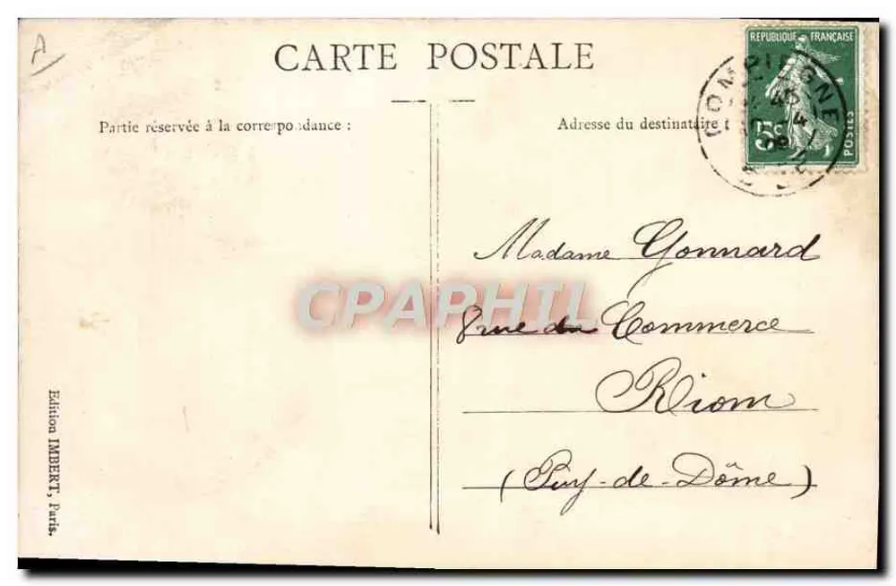 Neugeborenes — Geburtsankündigung — Édition IMBERT, Paris, n°136 - Rückseite
