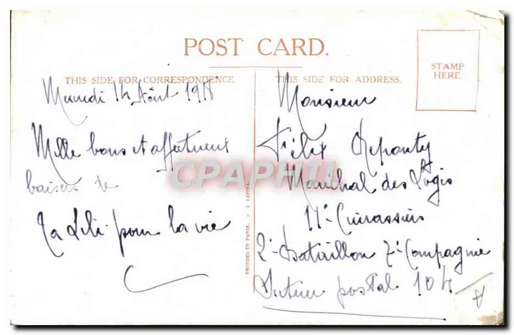 Nenette et Rintintin — mascottes dansant — éditeur Right, n° 2977 - Rückseite