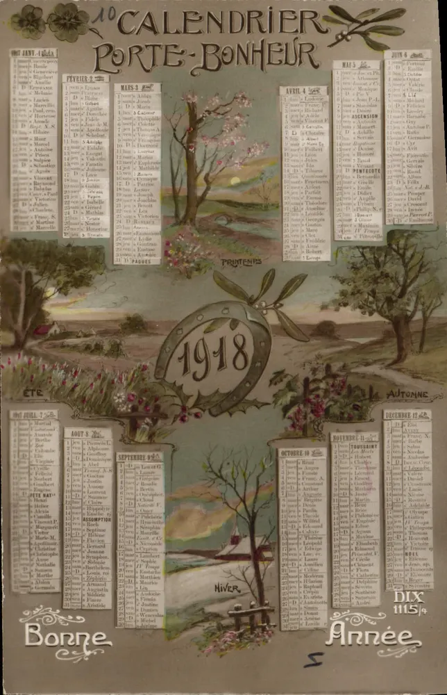 Kalender der Glückseligkeit — 1918 — Verleger Bonne, n° 115 - Vorderseite