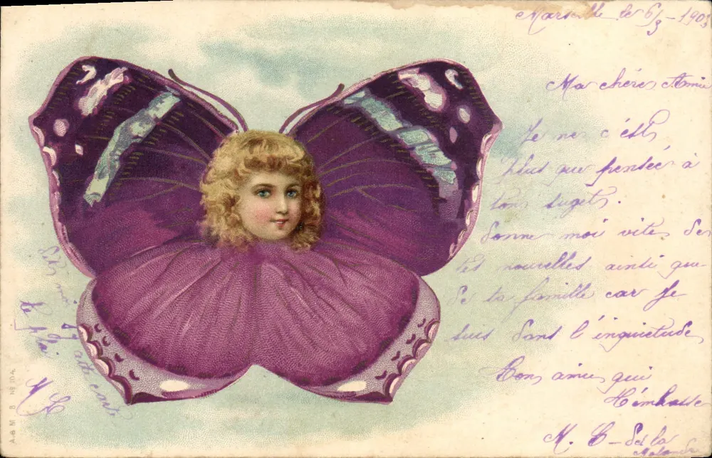 Violette Schmetterlingfee — Verlag A.A.B. & Néron, Nr. 1403 - Vorderseite