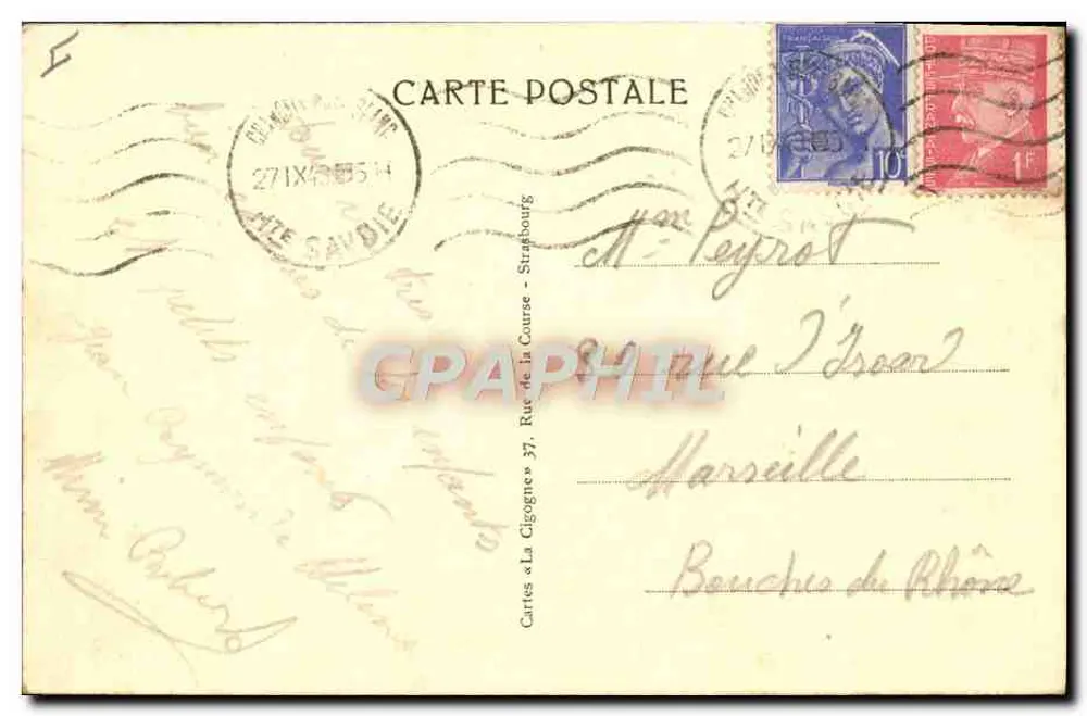 Chamonix — Plan-Praz — Pastorale Szene und die Kette des Mont-Blanc — Cliché A. Jaun - Rückseite