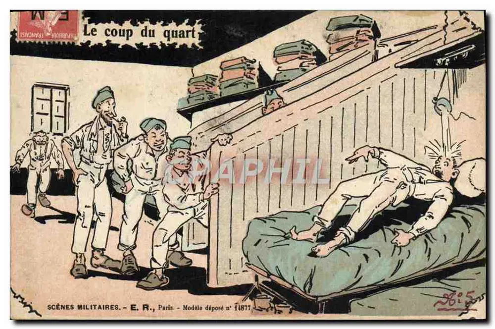 Der Viertel — Militärszenen — E. R., Paris — Modell angemeldet n° 14877 - Vorderseite
