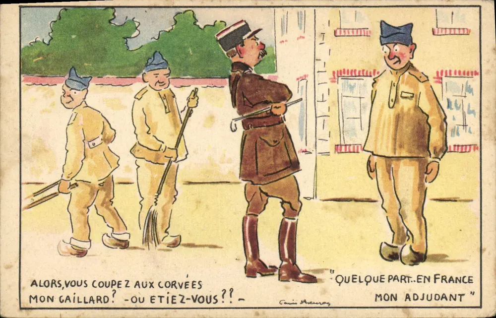 Soldaten in Dienst — Karikatur — P-C PARIS, Serie M - 70 - Vorderseite