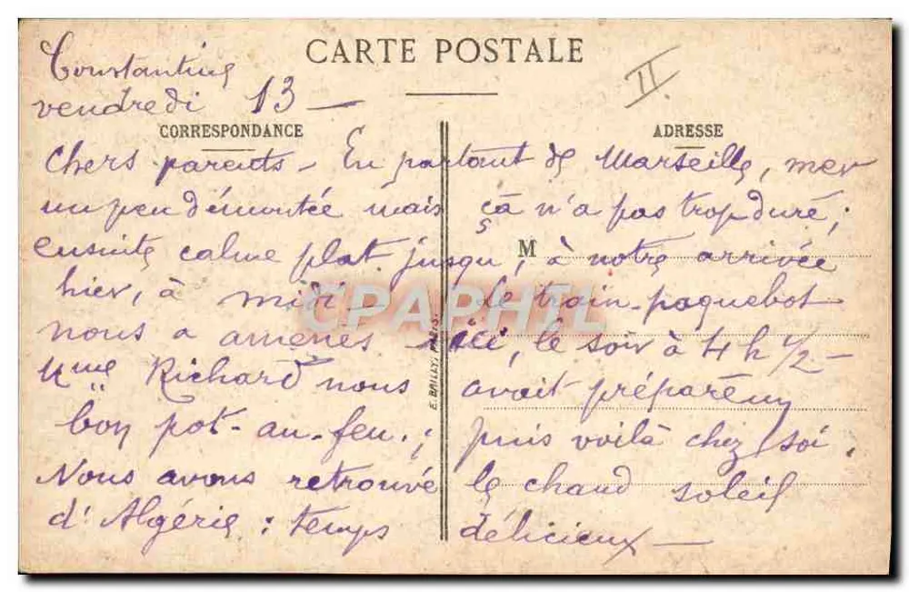 Cena de serviço comunitário — E.B. Paris - Verso