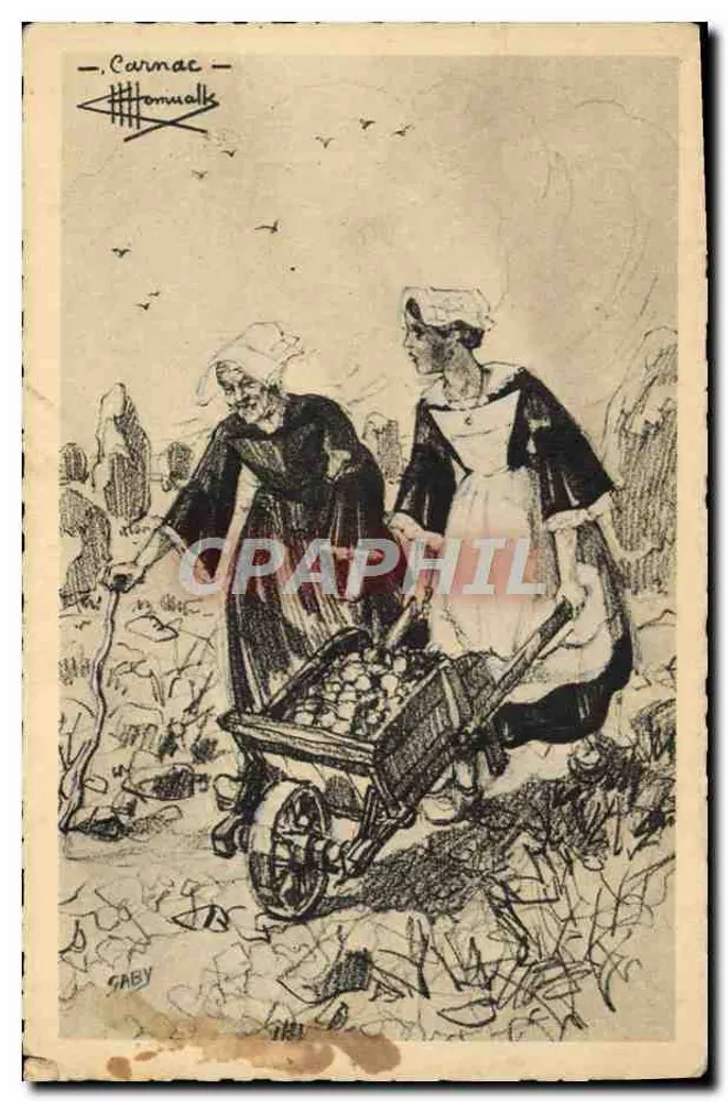 Carnac — Tipos e trajes da França — Desenhos de Charles Homualk, n°56 - Frente