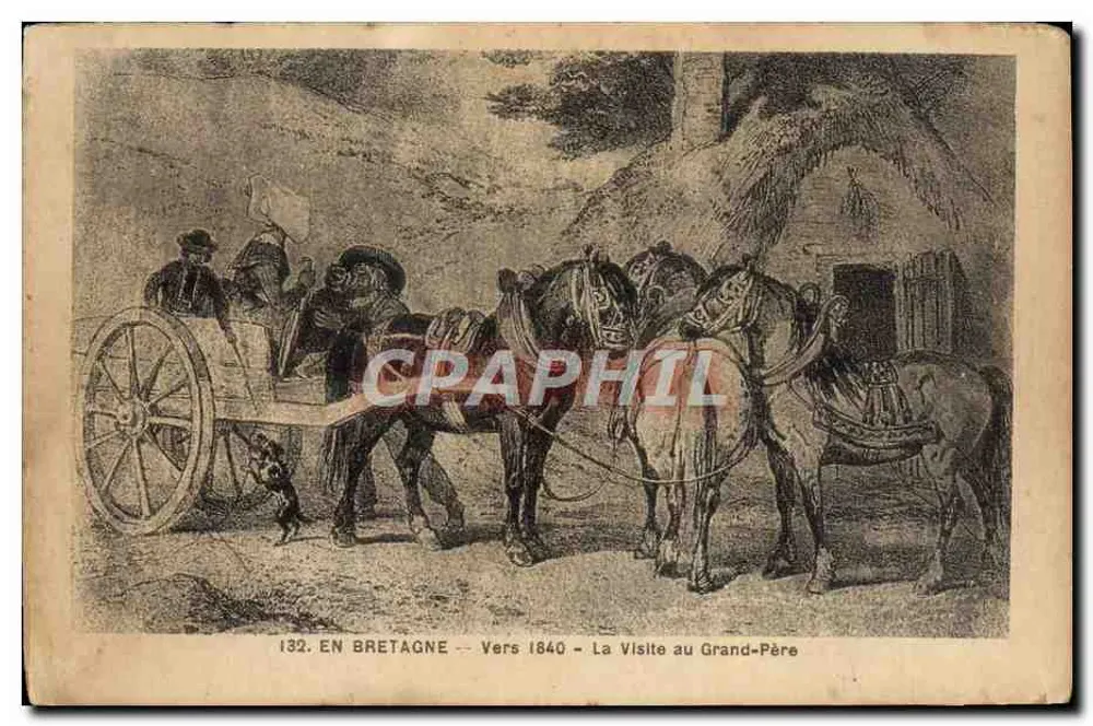 In der Bretagne — Um 1840 — Der Besuch beim Großvater — F. Chapeau, Verlag Nantes - Vorderseite