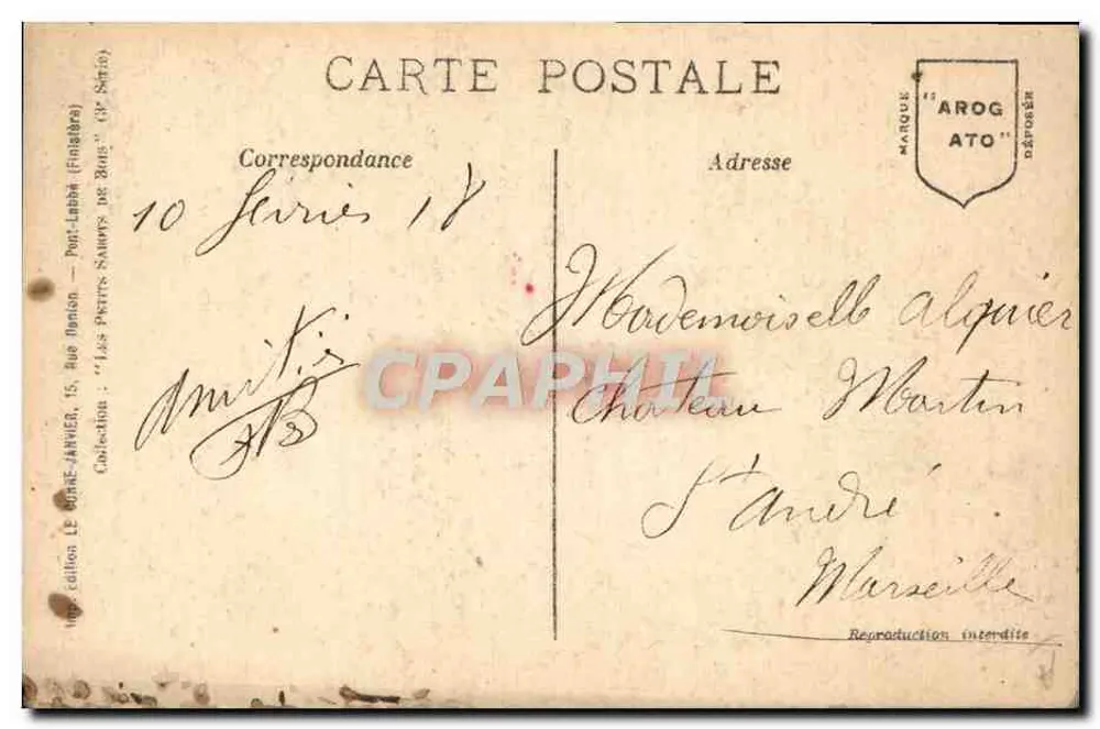 Le Bois-de-Batz — Jovem moça em traje local — Paullette, N°2 - Verso