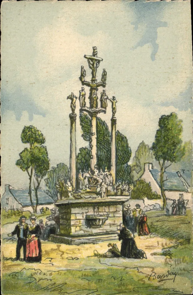 Calvário de Saint-Thégonnec — desenho aquarelado — n° 3119 D - Frente