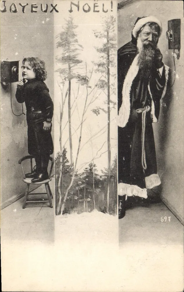 Kind und Weihnachtsmann — WeihnachtsSzene — n°698 - Vorderseite