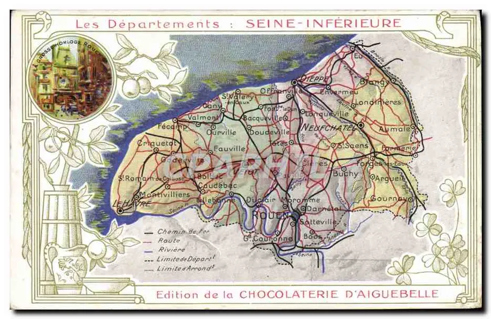 Die Departements: SEINE-INFÉRIEURE — Ausgabe der CHOCOLATERIE D'AIGUEBELLE - Vorderseite