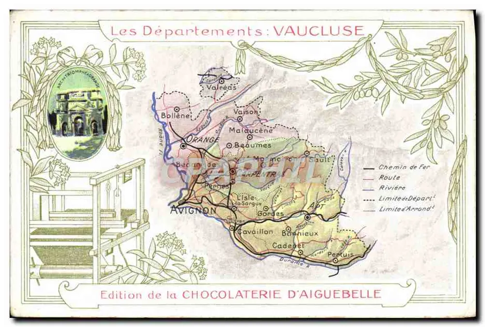 Die Departements: VAUCLUSE — Ausgabe der CHOCOLATERIE D'AIGUEBELLE - Vorderseite