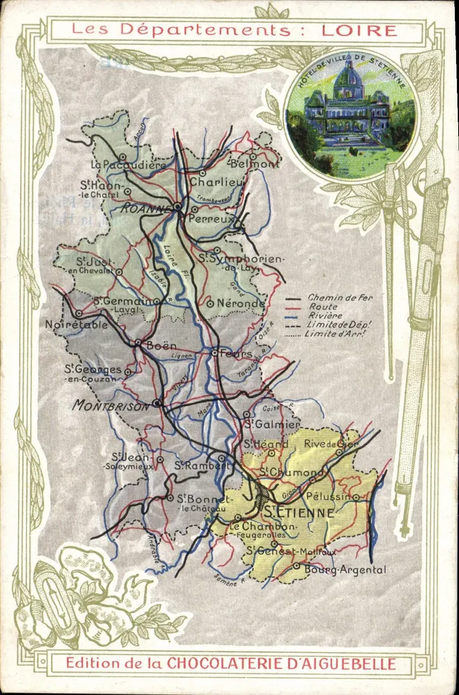 Die Departemente: LOIRE — Ausgabe der CHOCOLATERIE D'AIGUEBELLE - Vorderseite