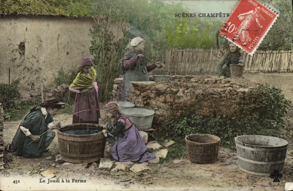 목요일 농장 — 시골 장면 번호 451 — 발행사: UBIQUE FRANÇAISE - 앞면