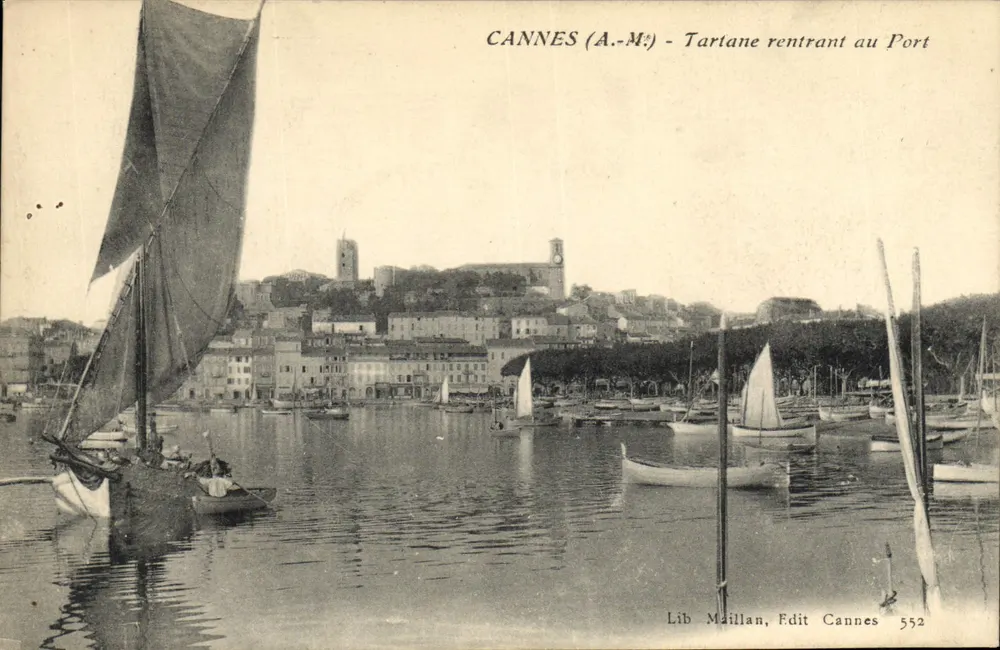 CANNES (A.-M.) - Segelboot, das zum Hafen zurückkehrt — Lib Maillan, Edit Cannes 552 - Vorderseite