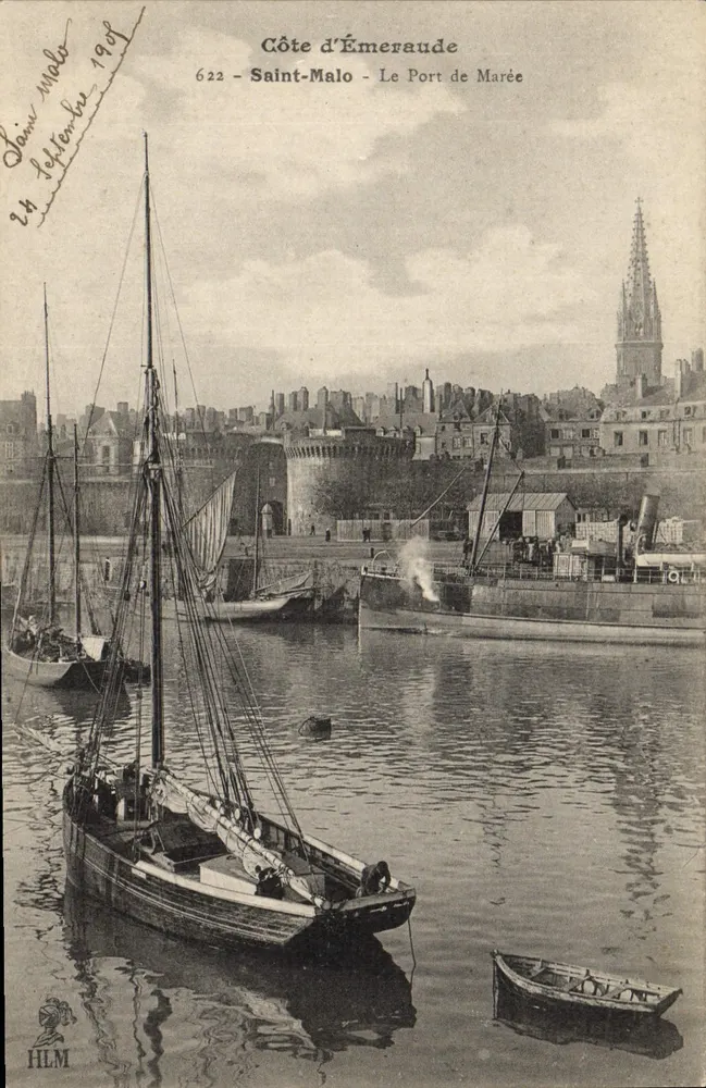 Saint-Malo - O Porto da Maré — Costa da Esmeralda, série 622, editor HLM - Frente