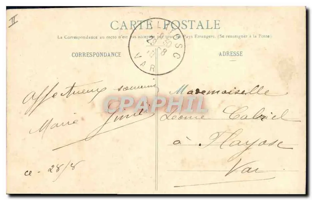 Porte-Bonheur — trèfle à quatre feuilles avec coccinelle — éditeur MF, Paris, n° 307 - Verso